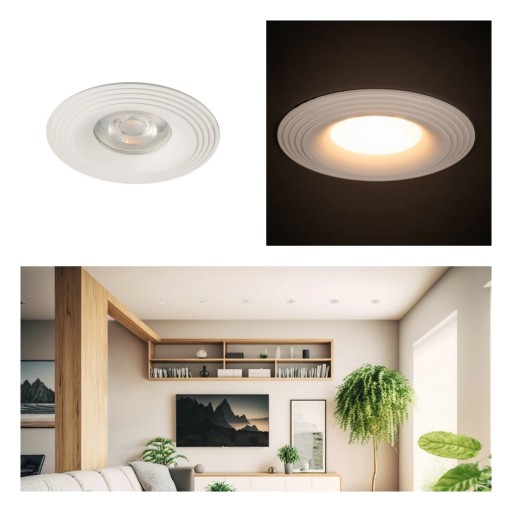 Kanlux stropné očko LED ozdobný bodový krúžok 10W GU10 biely