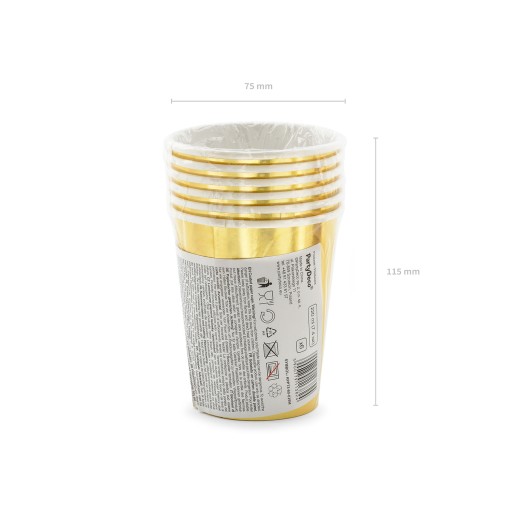 Poháre k 60. narodeninám, zlaté, 220 ml (1 balenie / 6 ks)