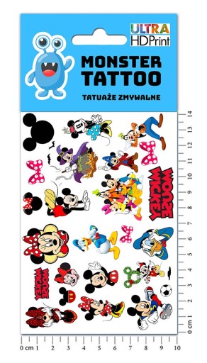 UMÝVAJÚCE DOČASNÉ TETOVANIE PRE DETI MICKEY MOUSE ORIGINÁLNE DIZAJNY