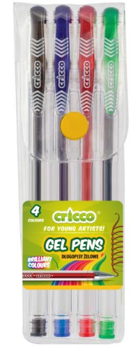 Sada 4 farieb gélového pera CRICCO
