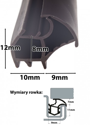 KDA47 tesnenie pre oceľový prah dverí, hnedá