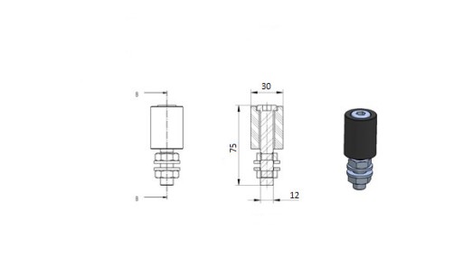 Plastová rolka Fi 30 mm, čierna