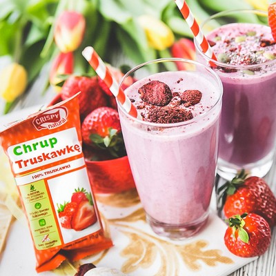 Sušené ovocie Jahody Ovocné chrumky 10g Chrumkavé