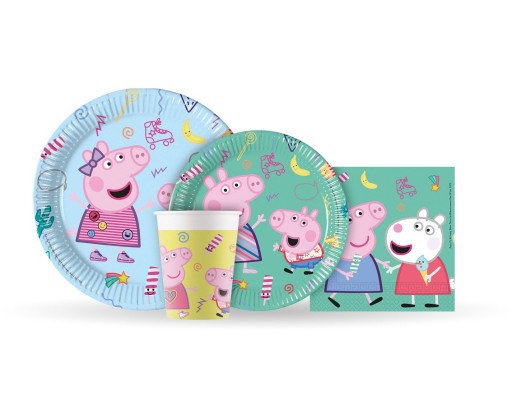 Papierové taniere Peppa Pig, 23 cm, 8 ks - Dá sa kombinovať