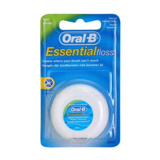 Oral-B Essential Floss voskovaná zubná niť mätová 50 metrov