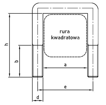 SQUARE TITLE 60x60 M10 príchytka NEREZ INOX