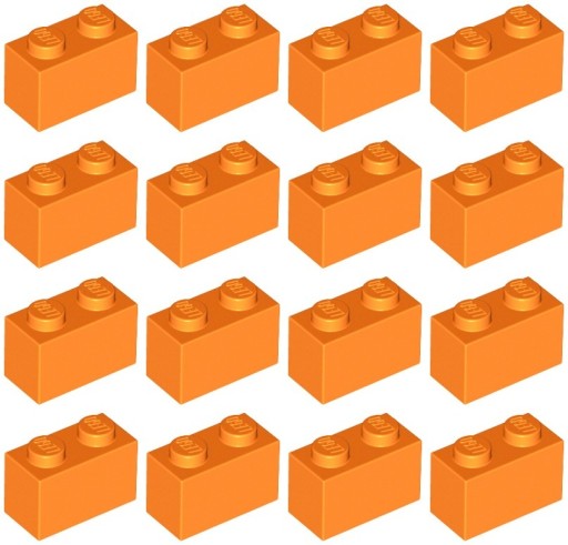 LEGO 3004 BRICK 1x2 oranžová NOVINKA (12g) 16 ks.