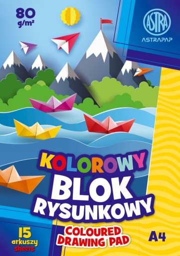 ASTRA farebný blok na kreslenie, 15 listov A4