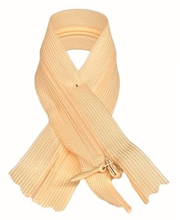 Zips pokrytý tuhou pastou. marhuľový 22 cm