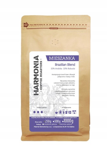 HARMONIA BRAZILIANA zrnková káva 50%/50% 250g