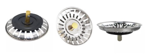 KOVOVÁ ZÁSTRČKA NA DREZ, VEĽKÉ SITKO, ODNÍMATEĽNÉ KLIKNUTÍM, 78MM