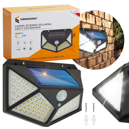 SOLAR LAMPA SÚMRAK SNÍMAČ POHYBU 100LED 600lm
