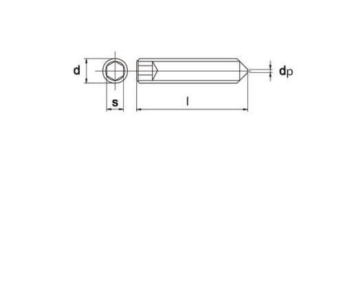 Kónická šesťhranná nastavovacia skrutka 4x20 mm, trieda 14.9