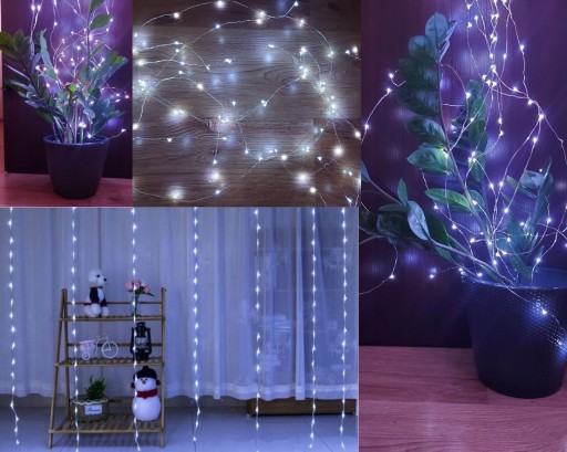 LED girlandy studenej bielej farby, ozdoby na vianočný stromček, 5 m