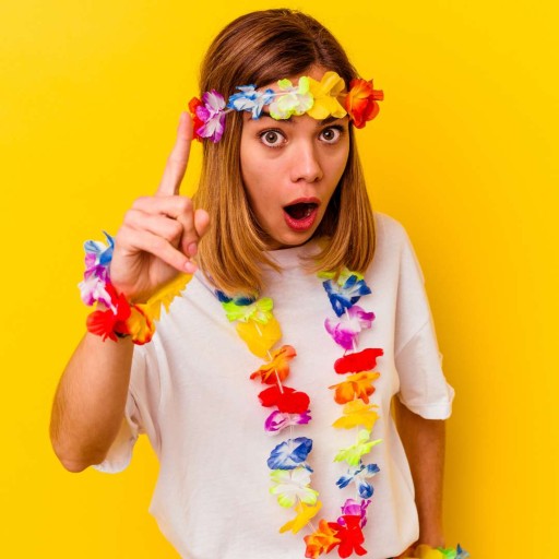 Havajský náhrdelník SILVER ALOHA leaves party 1m