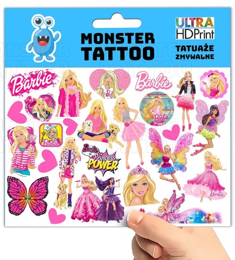 UMÝVAJÚCE DOČASNÉ TETOVANIE PRE DETI BARBIE DETI ORIGINÁLNE VZORY