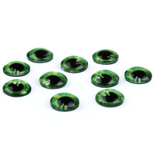SKLENÉ KABOCHONY 12 mm - ZELENÉ 2 ks.