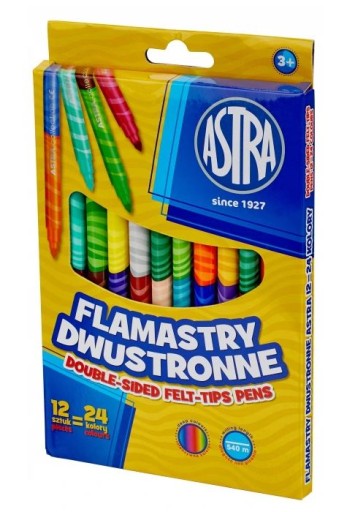 Obojstranné popisovače 12 / 24 farieb Popisovače ASTRA