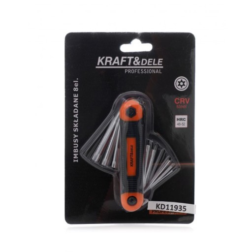 Sada skladacích imbusových kľúčov 8 kusov HEX prvkov Kraft&Dele KD11935