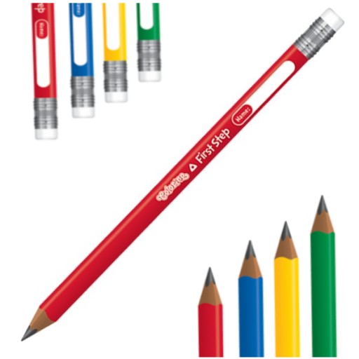 Hrubá trojuholníková ceruzka na učenie sa písať pomocou gumy Colorino