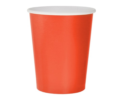 Červené papierové poháre na teplé a studené nápoje 270 ml 14 ks.
