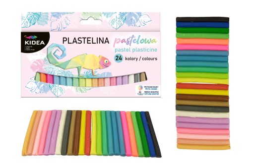 Plastelína 24 farieb pastel Kidea
