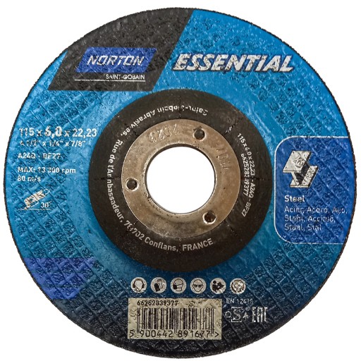 Kotúč 115x6mm na brúsenie kovu a ocele NORTON ESSENTIAL