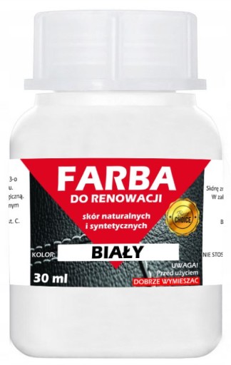 BIELA FARBA, RENOVÁCIA KOŽE, LAK NA ČALÚNENIE 30ml