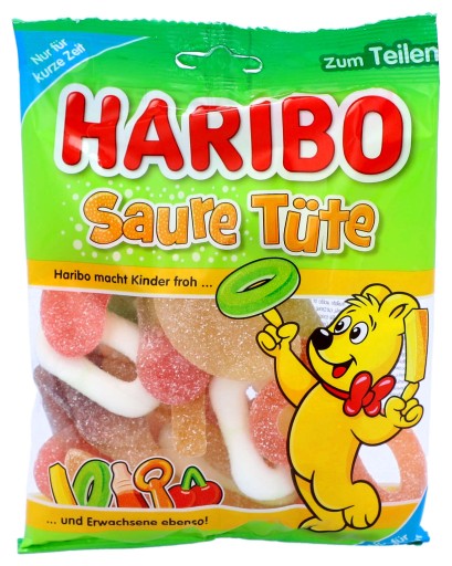 HARIBO Saure Tute Fruit Sour Cola Jelly 175g