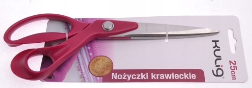 Veľké, pohodlné kancelárske šijacie nožnice na látky, 25 cm