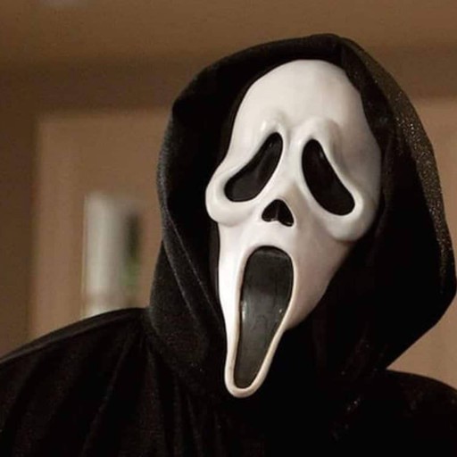 SCREAM SCREAM MASKA BIELA S KAPUČOU na HALLOWEEN