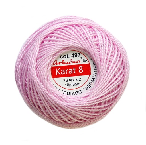 Karat šnúra 8 svetloružová 0497 ARIADNA 10g 65m