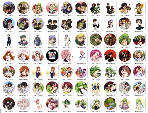 Manga Anime Code Geass CLAMP kolíky MNOHÉ DIZAJNY