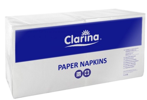CLARINA Gastronomické obrúsky 400 33x33 BIELY
