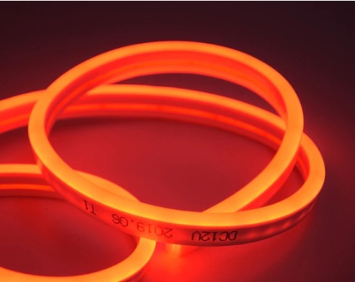 NEON flex LED pás IP68 230V 8x16 8W červený 1m