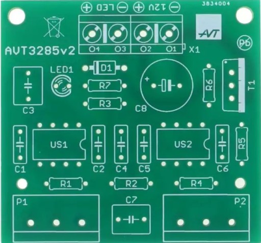 Stroboskopický efekt pre LED pásik, AVT3285 PCB