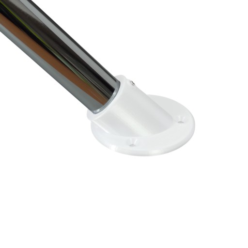 Šikmá rozeta, 45 stupňov pre 25 mm tyč, Šikmá rukoväť pre 25 mm nábytkovú rúrku, biela