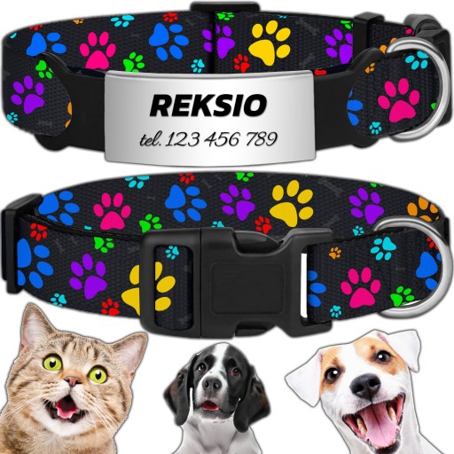 SILNÝ NASTAVITEĽNÝ OBLIEK PRE PSA INDEX MAČKA PES + GRAVÍR 40-60cm XL
