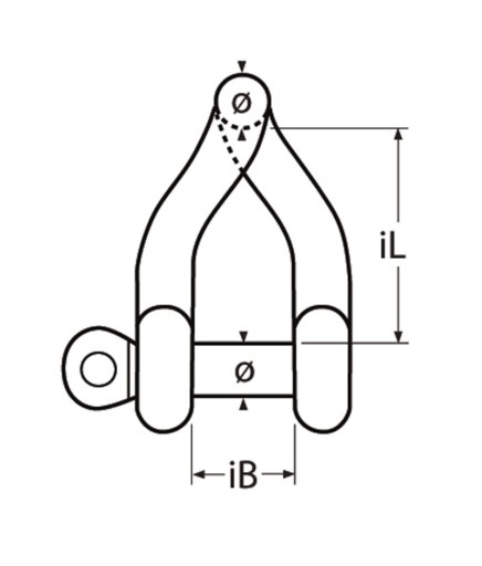 8 mm A4 Twisted Shackle, 1 ks