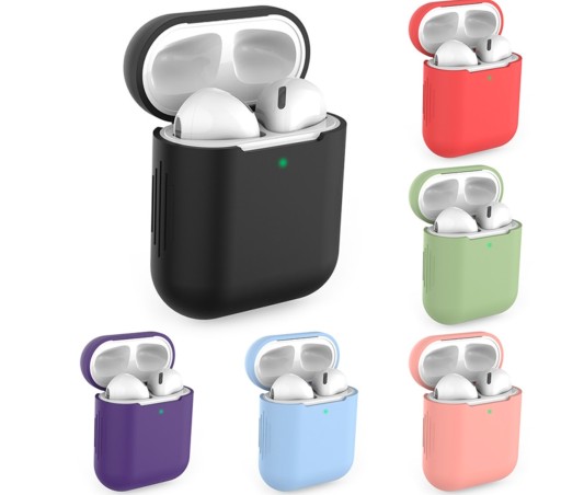 PUZDRO NA AIRPOD APPLE 1 2 MÄKKÉ POUZDRO SILIKÓNOVÉ ČIERNA