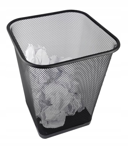 KOVOVÝ ODPADOVÝ KOŠ ŠTVRTÝ, 10L, ČIERNA