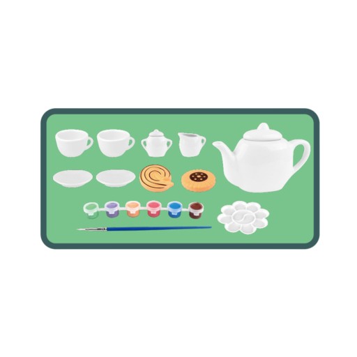 ČAJOVÁ SÚPRAVA NA MAĽOVANIE DINOSAUROV COOKIES ŠÁLKA LITTLE ARTIST