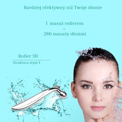 MASÁŽER TELA 3D OTOČNÝ VALEC NA TVÁR, ZLATÝ
