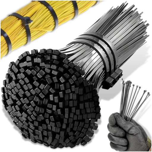 ČIERNE VIAZACIE KABELOVÉ VIAZAKY KABELNÉ VIAZAKY PLASTOVÉ KABELOVÉ VIAZAČKY 3,6 x 150 mm