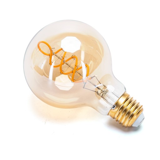 LED ŽIAROVKA FILAMENTOVÁ, DEKORATÍVNA JANTÁROVÁ G80 E27 4W 1800K TEPLÁ