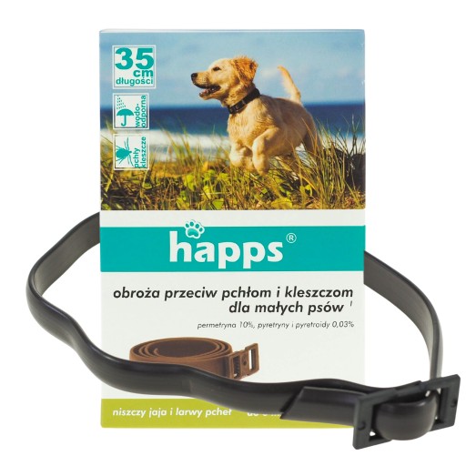 HAPPS obojok proti blchám a kliešťom 35 cm pre psov
