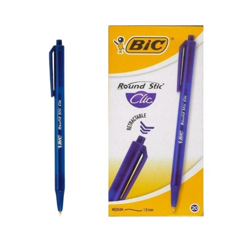 BIC okrúhle guličkové pero Stic Click 1,0 mm MODRÉ