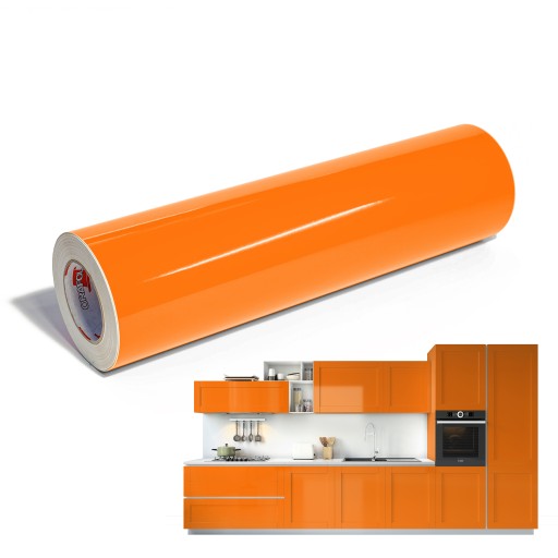 Nábytková dyha 50 x 100 cm Oranžový lesk