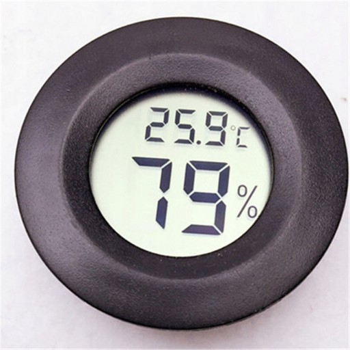 Okrúhly LCD CO2 Teplomer Hygrometer Terárium Akvárium Meteostanica
