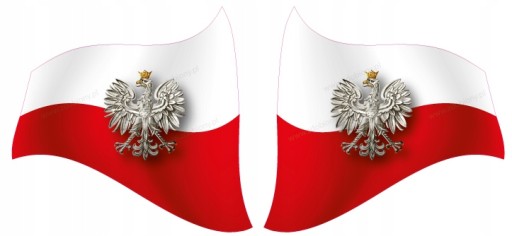 NÁLEPKA POĽSKEJ VLAJKY s orlom 4 ks.